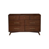 Flynn 7-Drawer Mahogany Solids and Veneer Dresser 966WAL-03