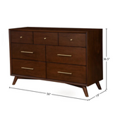 Flynn 7-Drawer Mahogany Solids and Veneer Dresser 966WAL-03