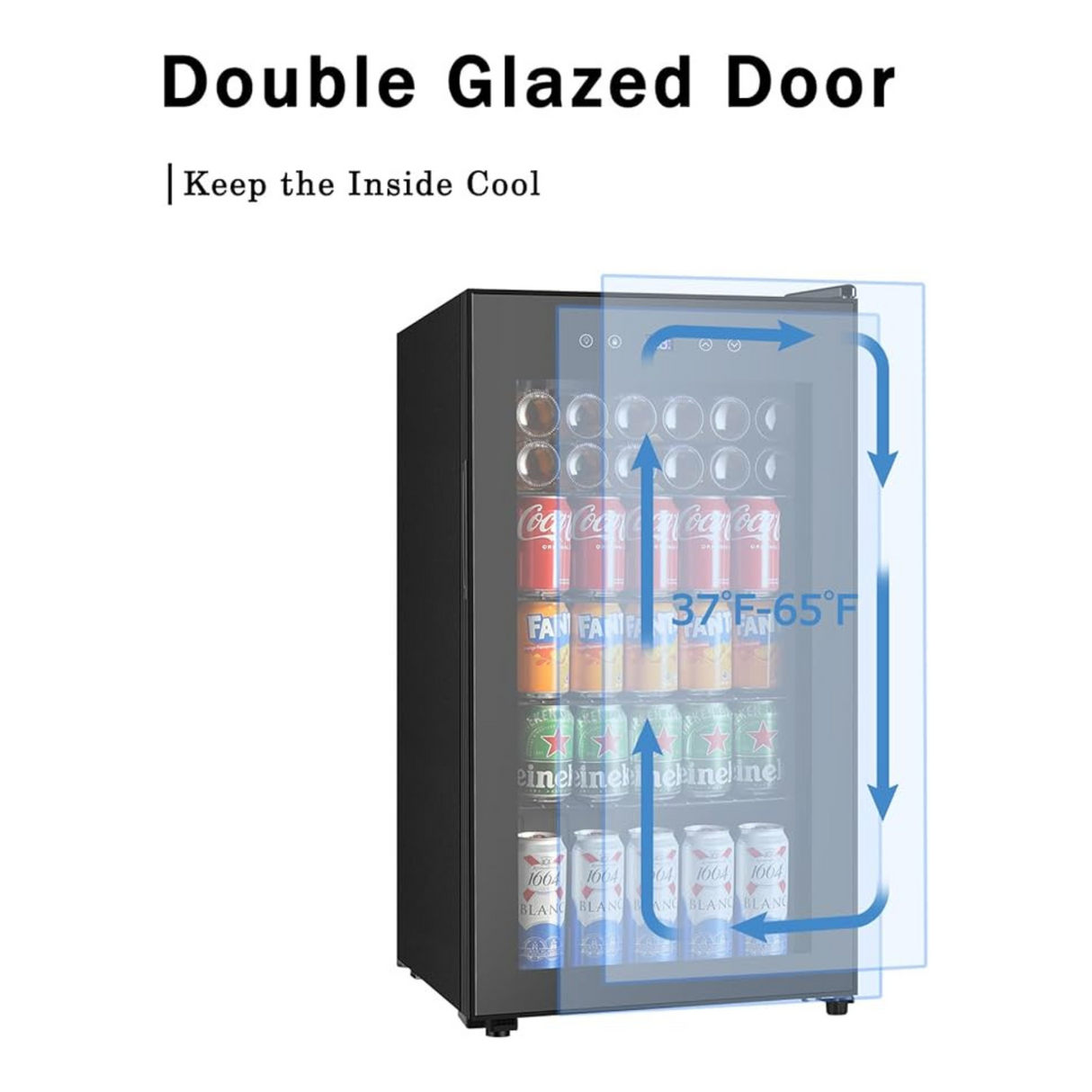 Freestanding  Beverage Refrigerator and Cooler with Digital Temperature Display