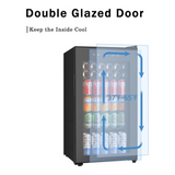 Freestanding  Beverage Refrigerator and Cooler with Digital Temperature Display