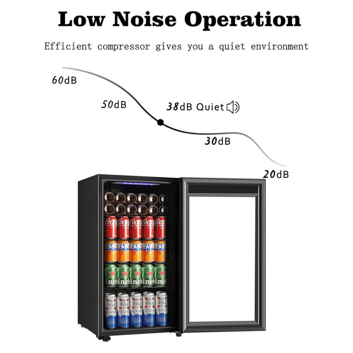 Freestanding  Beverage Refrigerator and Cooler with Digital Temperature Display