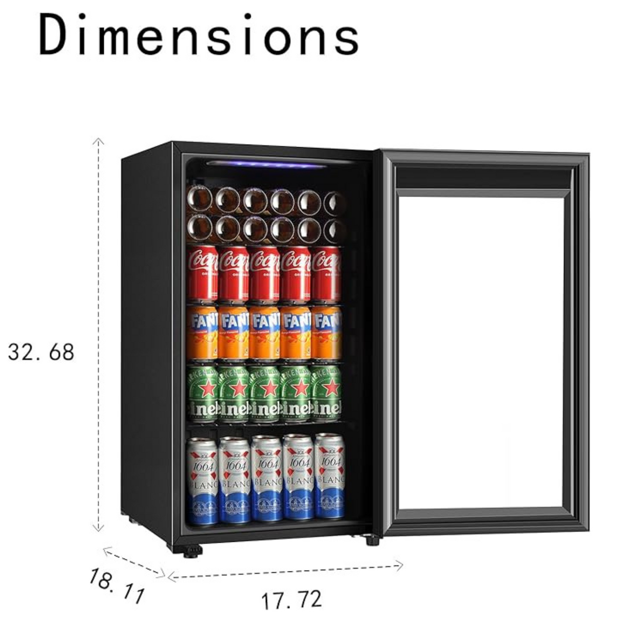 Freestanding  Beverage Refrigerator and Cooler with Digital Temperature Display