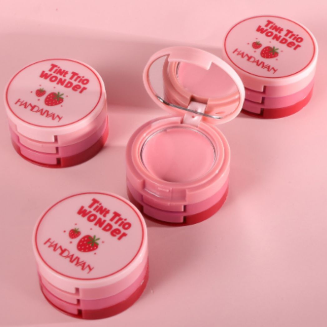 Handaiyan Tint Trio Wonder Pocket Size Lip and Cheek Makeup Blush