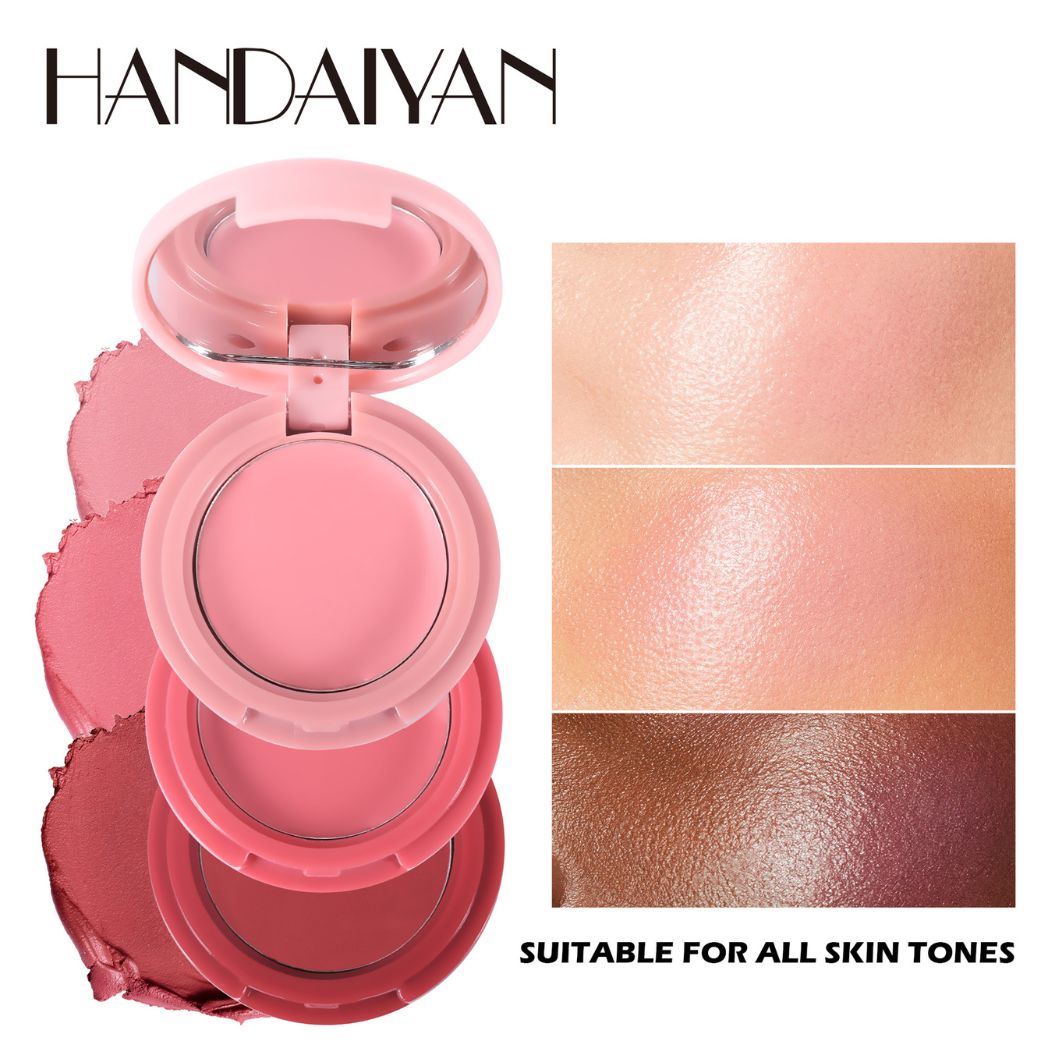 Handaiyan Tint Trio Wonder Pocket Size Lip and Cheek Makeup Blush