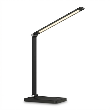 Harmonic LED Table Desk Lamp shown from a different angle highlighting its thin light panel. The minimalist design suits modern desk setups.