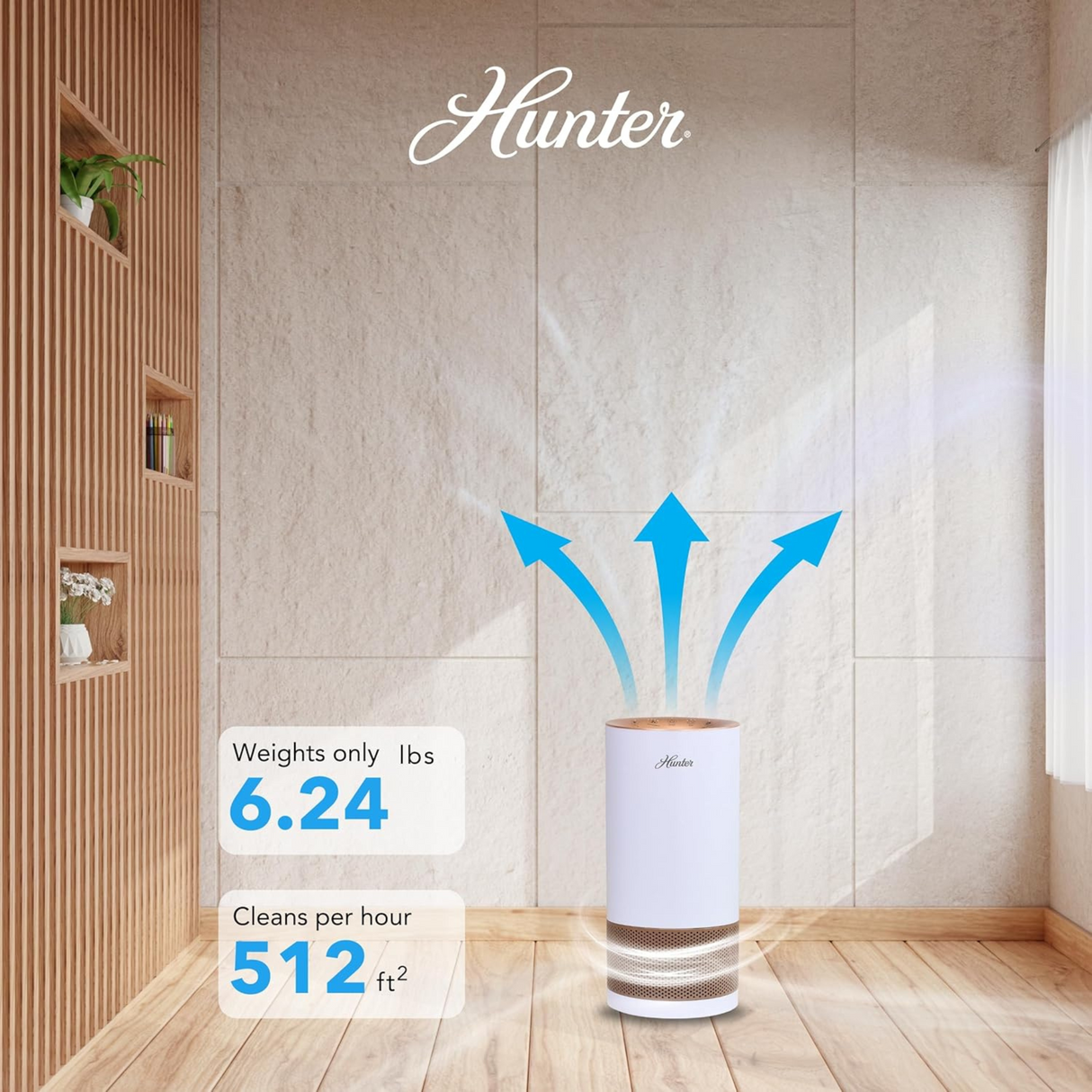 Hunter Fan HP450UV True HEPA UVC Light Technology Air Purifier