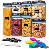 7pc Set Airtight BPA Free Plastic Dry Food Storage Containers With Lids