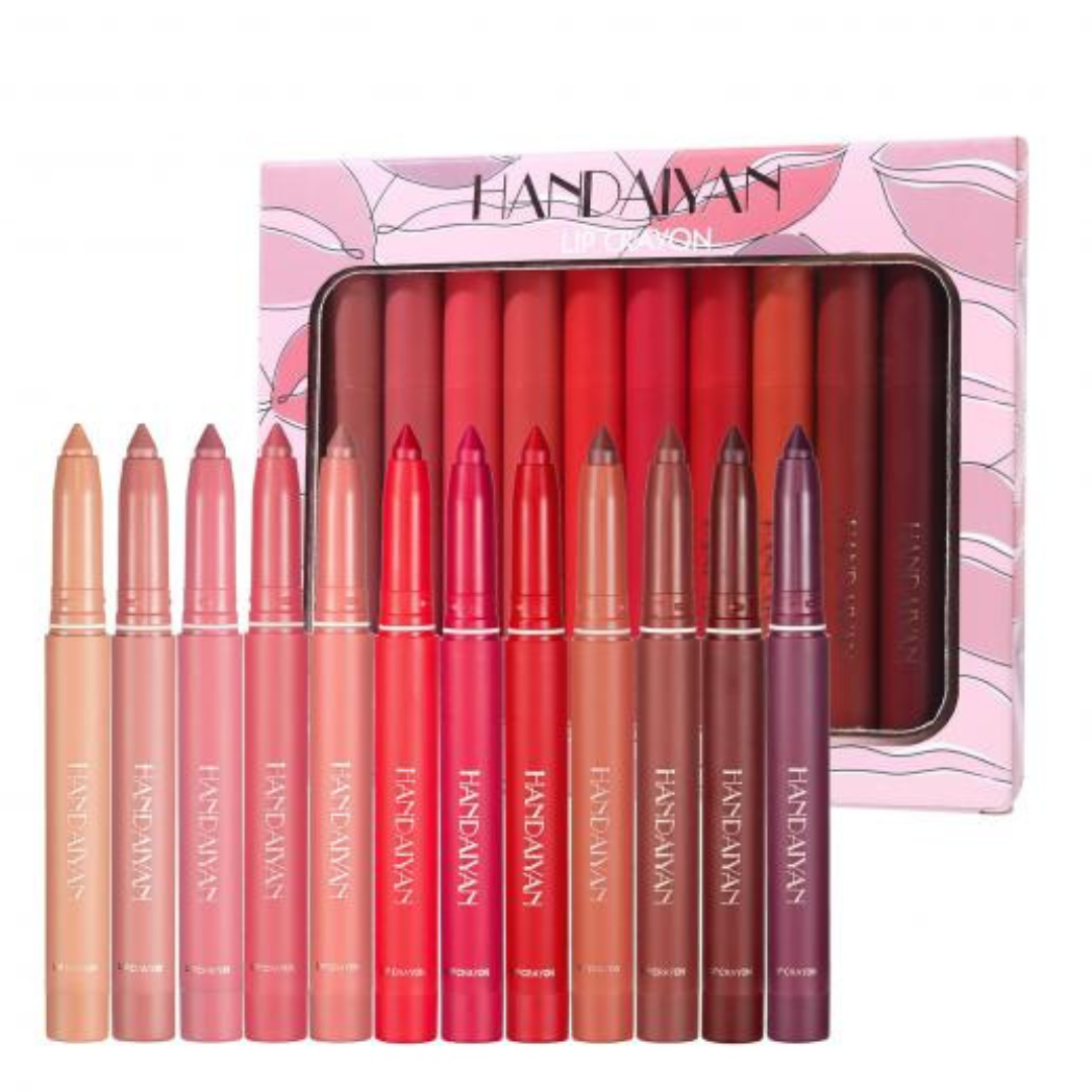 Matte Lip Crayon 12 Colors Pack