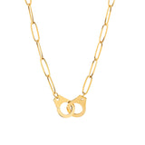 Gold Mini Handcuff Chain Link Choker Necklace Stainless Steel