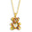 Dainty Colorful CZ Teddy Bear Pendant Gold Chain Necklace