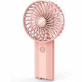 Pink portable handheld fan with lightweight ergonomic grip
