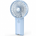 Sky blue portable rechargeable handheld fan with compact foldable handle