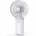 White handheld rechargeable fan with spiral grille and power button