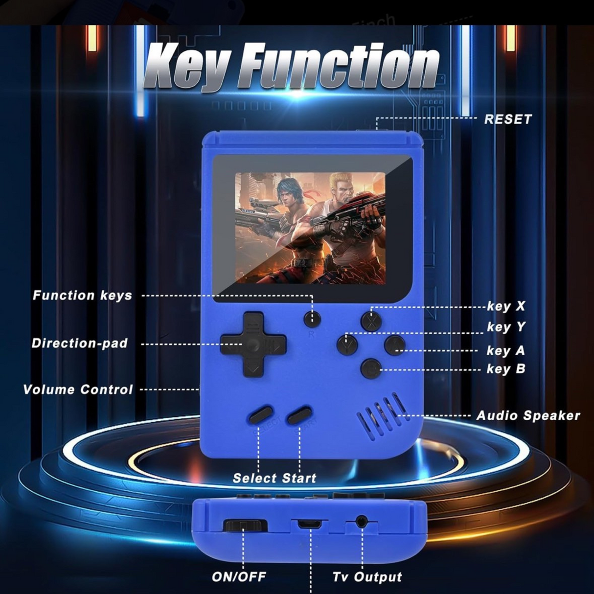 Portable Retro Gaming Console with 500 Classic FC Games