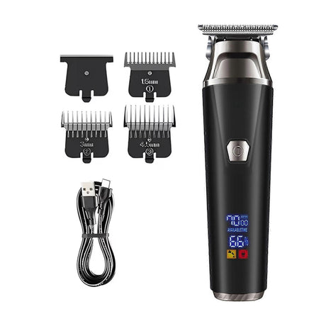 Hair clipper kit with guide combs and USB charging cable