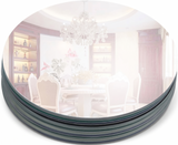 Mirrored centerpiece tray set styled with candles and ornaments for home decor