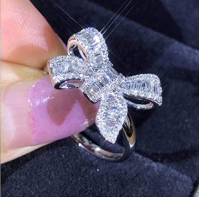 Bow Ring with Cubic Zirconia Design