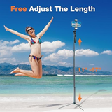 Selfie Stick Tripod with Remote 360° Rotating Balance Handle and RGB Light