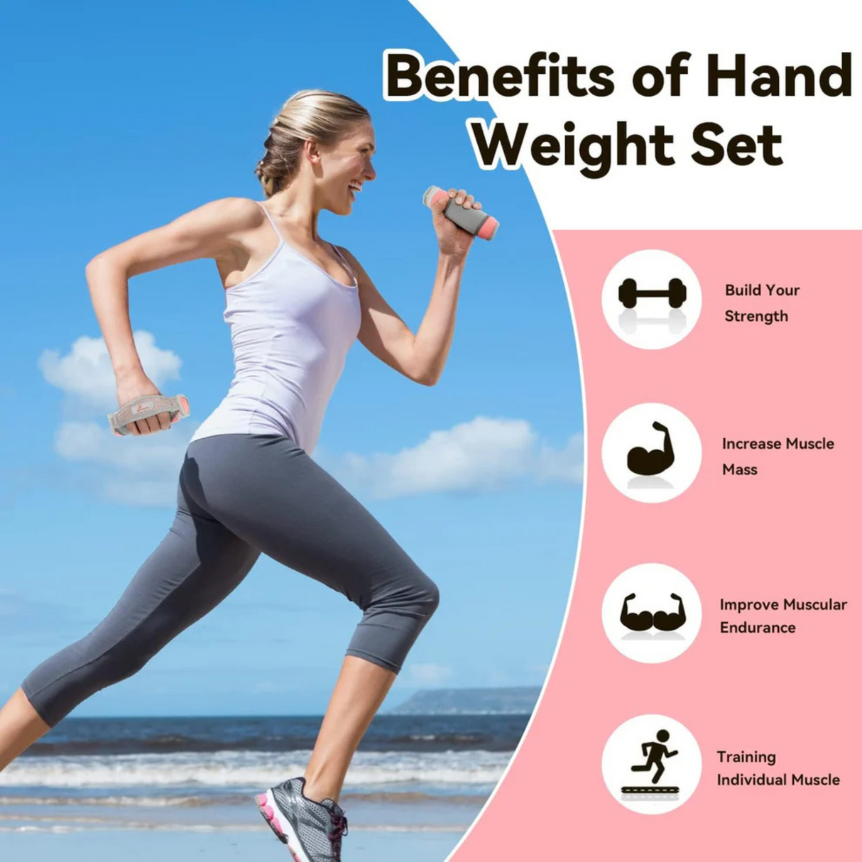 Sportneer Hand Weights Set Removable Walking Weight of 6