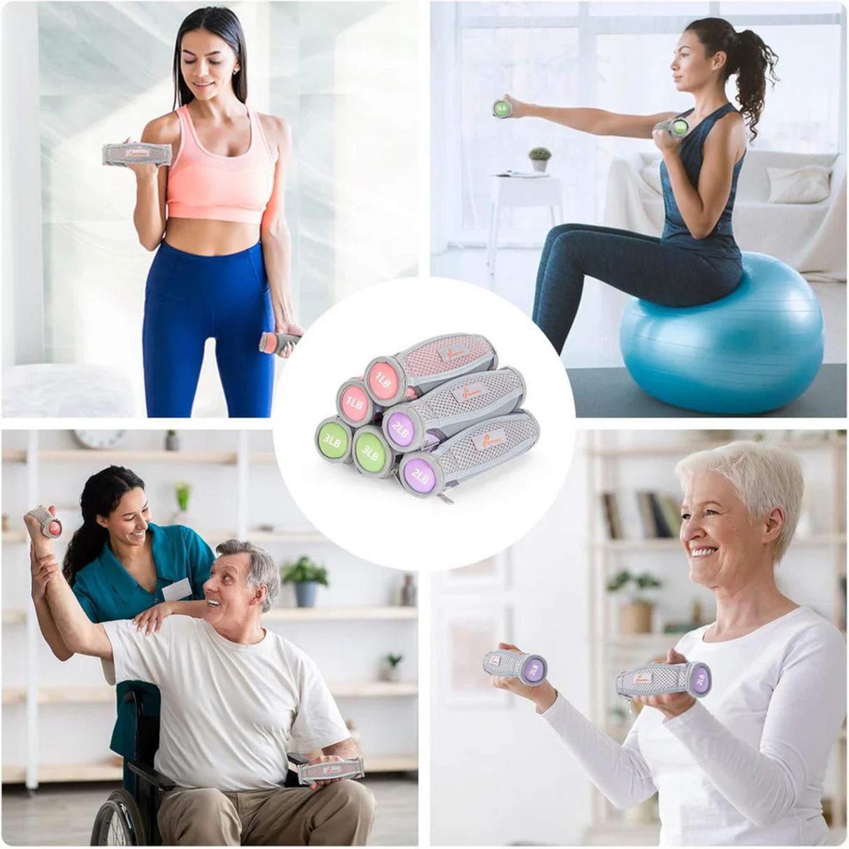 Sportneer Hand Weights Set Removable Walking Weight of 6
