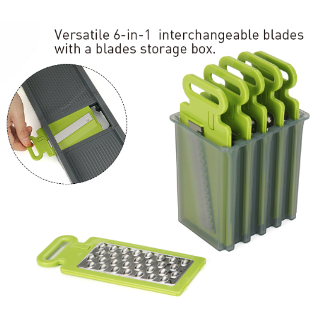 6 In 1 Foldable Food Vegetable Slicer Grater With Container