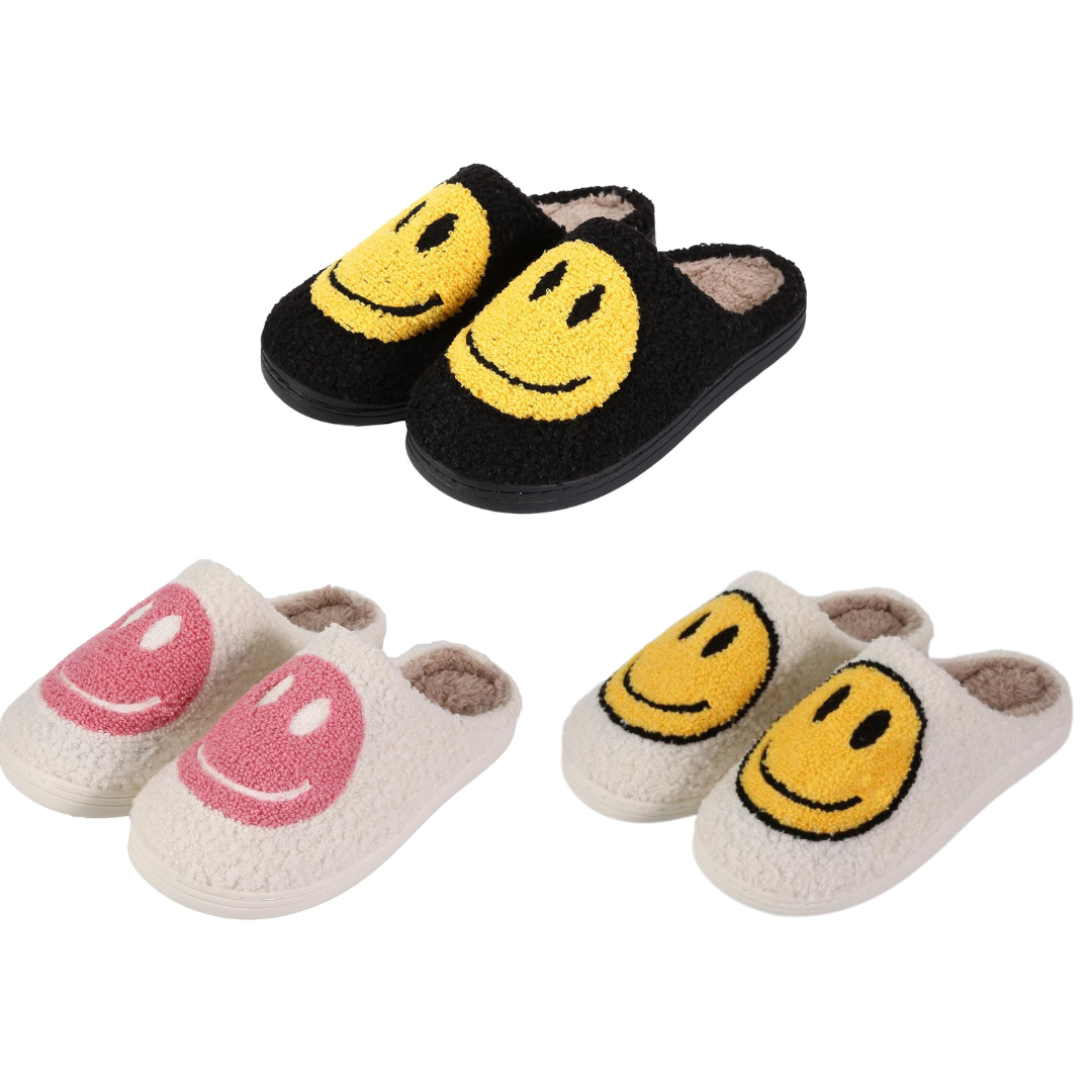 Unisex Soft Plush Smile Slippers