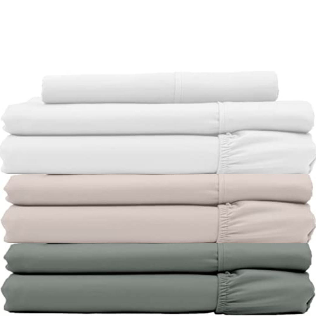 COZCOT 100% Cotton Sheet Set, 3/4 Pc. Set, 300 Thread Count Sateen Weave