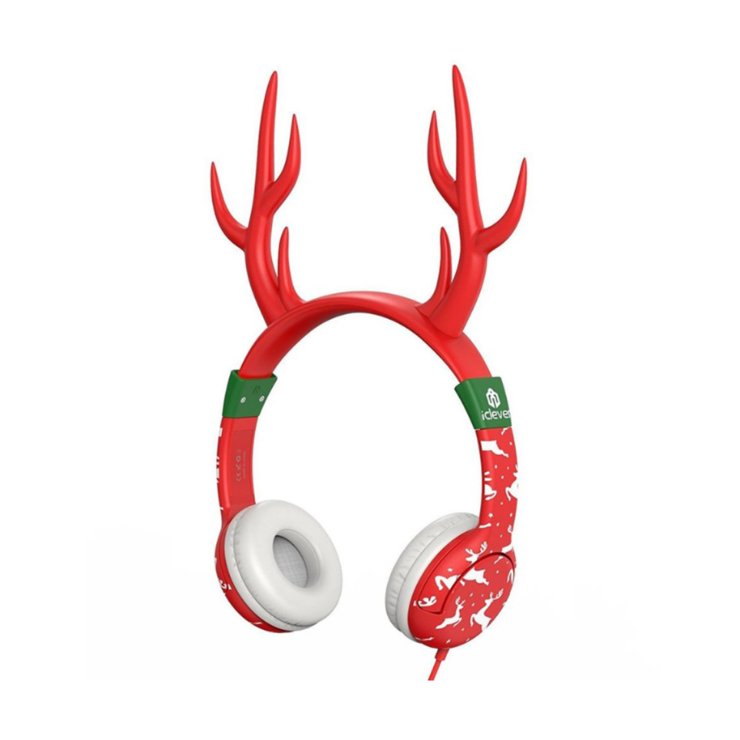 iClever BoostCare Kids Headphones With Removable Silicone Reindeer Horns