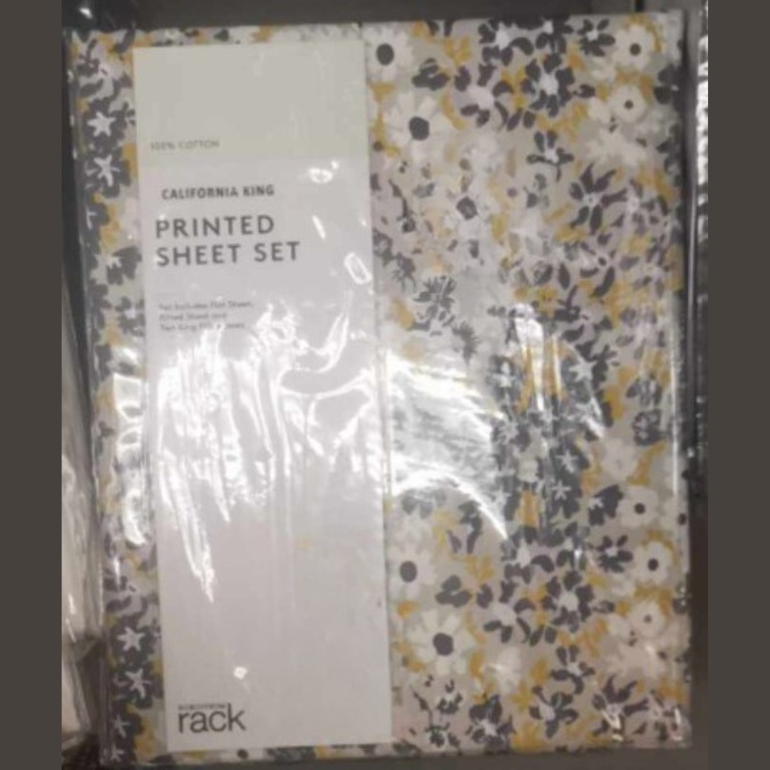 Nordstrom Rack 100% Cotton Printed Sheet Set Floral- California King