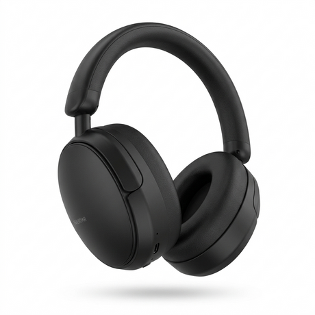 Angled view of Wesdar BH65 wireless headphones with sleek over-ear design