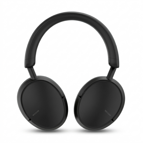 Front view of Wesdar BH65 Bluetooth headphones with cushioned earcups and minimalist style