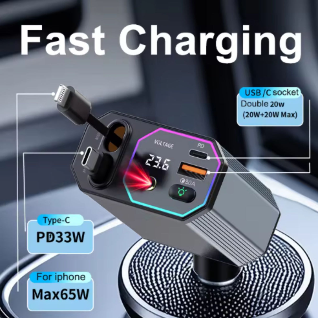 Wesdar PD15W USB C Super Fast Car Phone Charger
