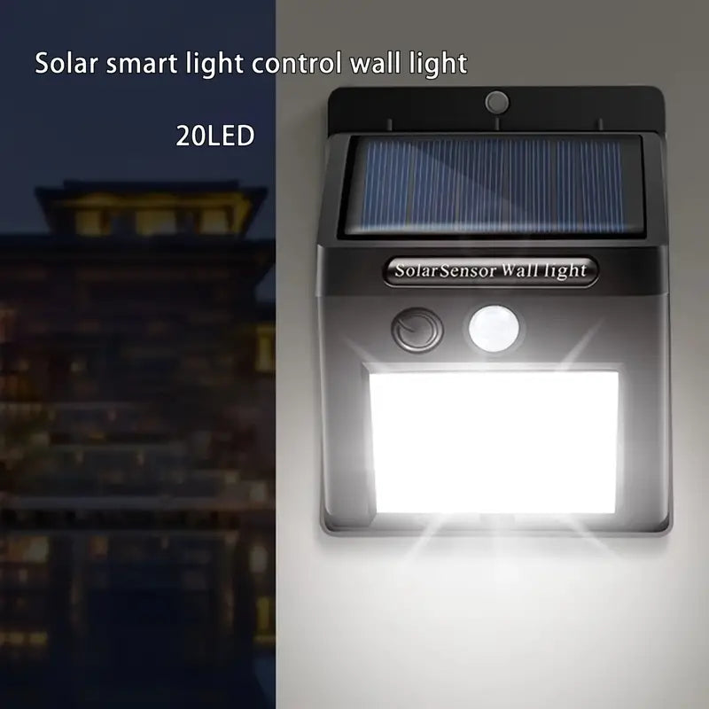 Human Body Sensor Solar Wall Light, 20 LED, Outdoor Patio Solar Sensor Light Suitable For Fenced Terrace Deck Yard Garden
