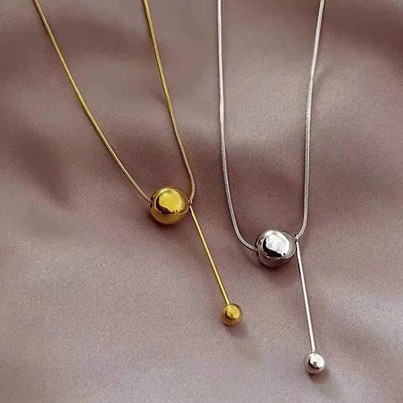 Steel Ball Pendant Necklace Stainless Steel