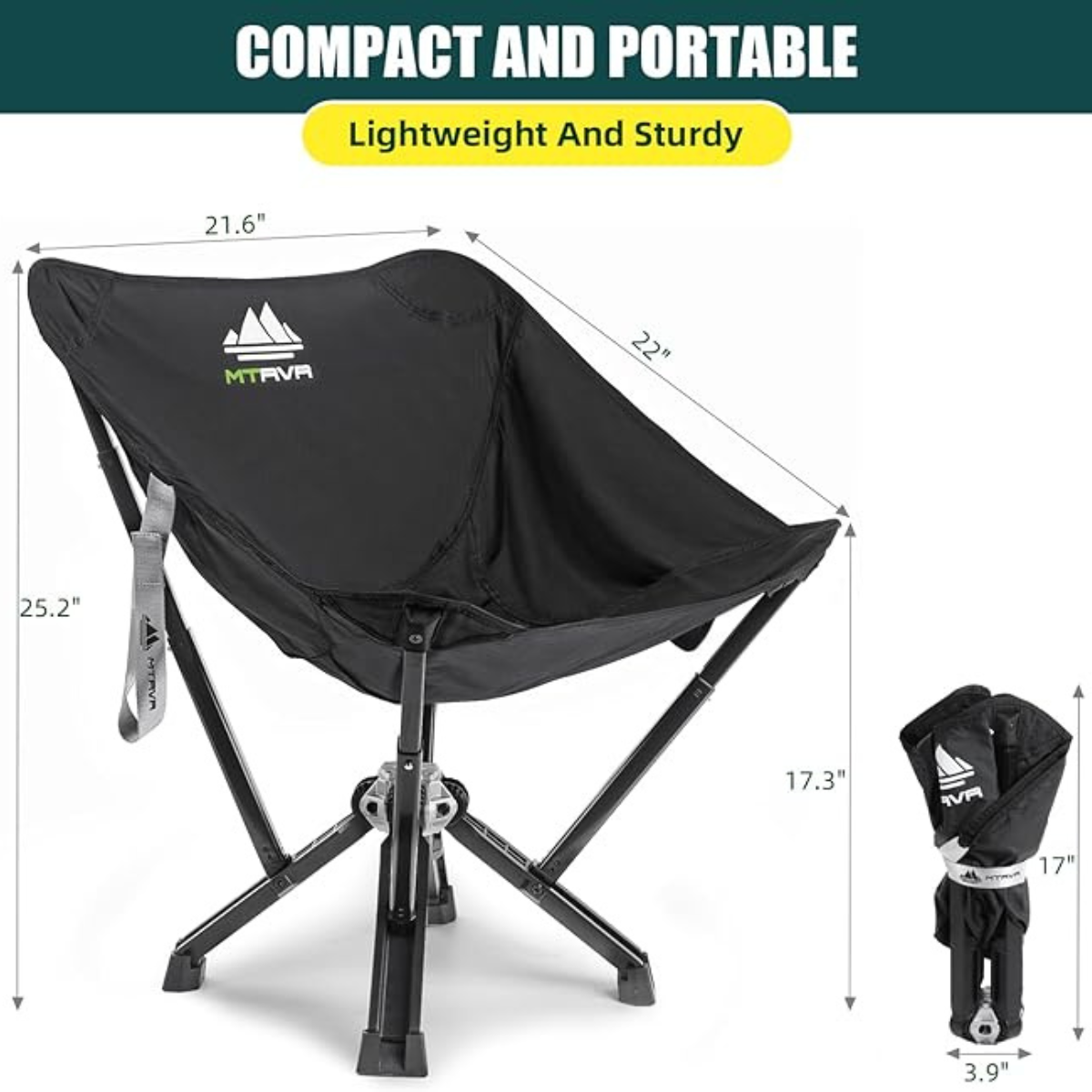 MTRVR Heavy Duty Portable Camping Chair