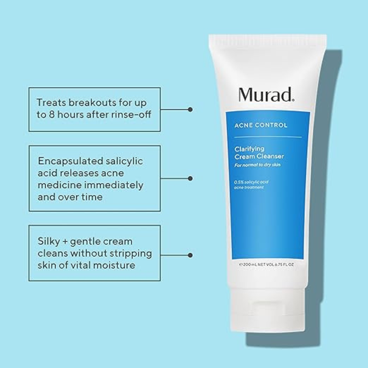 Murad Acne Control Clarifying Cream Cleanser 6.75 FL. OZ