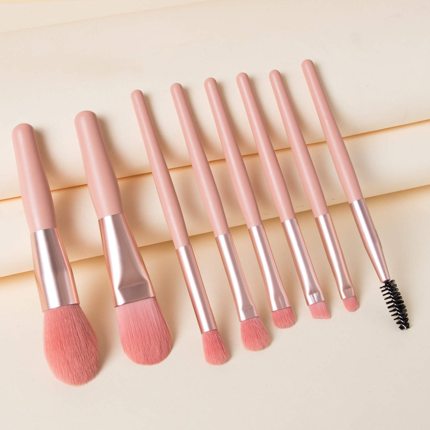 8 Piece Professional Synthetic Makeup Brush Set- Pink