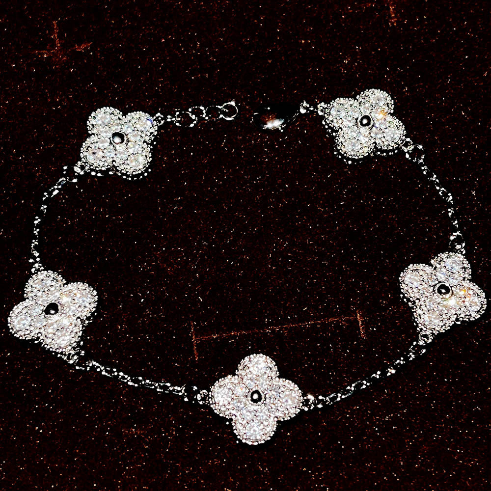 Four Leaf Clover- Necklace, Bracelet & Earrings, Stainless Steel #B-062 | 224