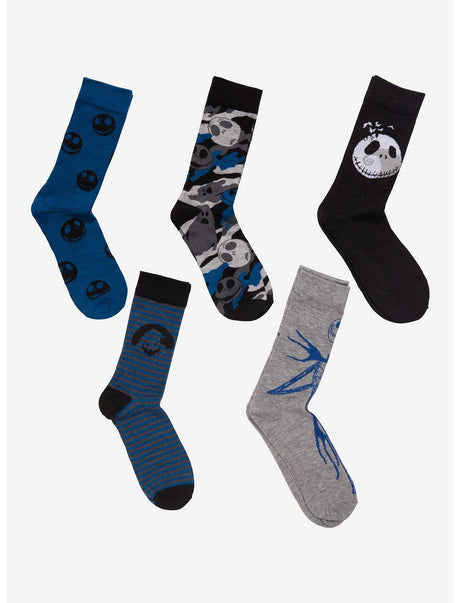 The Nightmare Before Christmas Jack Skellington Blue Crew Socks For Men