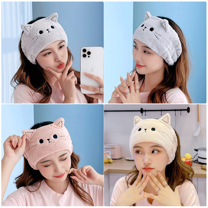 Cat Ear Wash Turban / Headband for Women