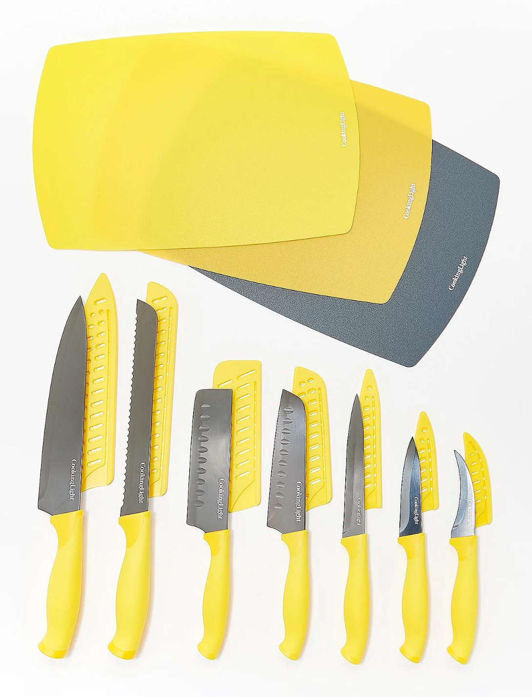 Cooking Light 7-Piece Cutlery Set w/ Sheaths & 3 Flexible Cutting Mats