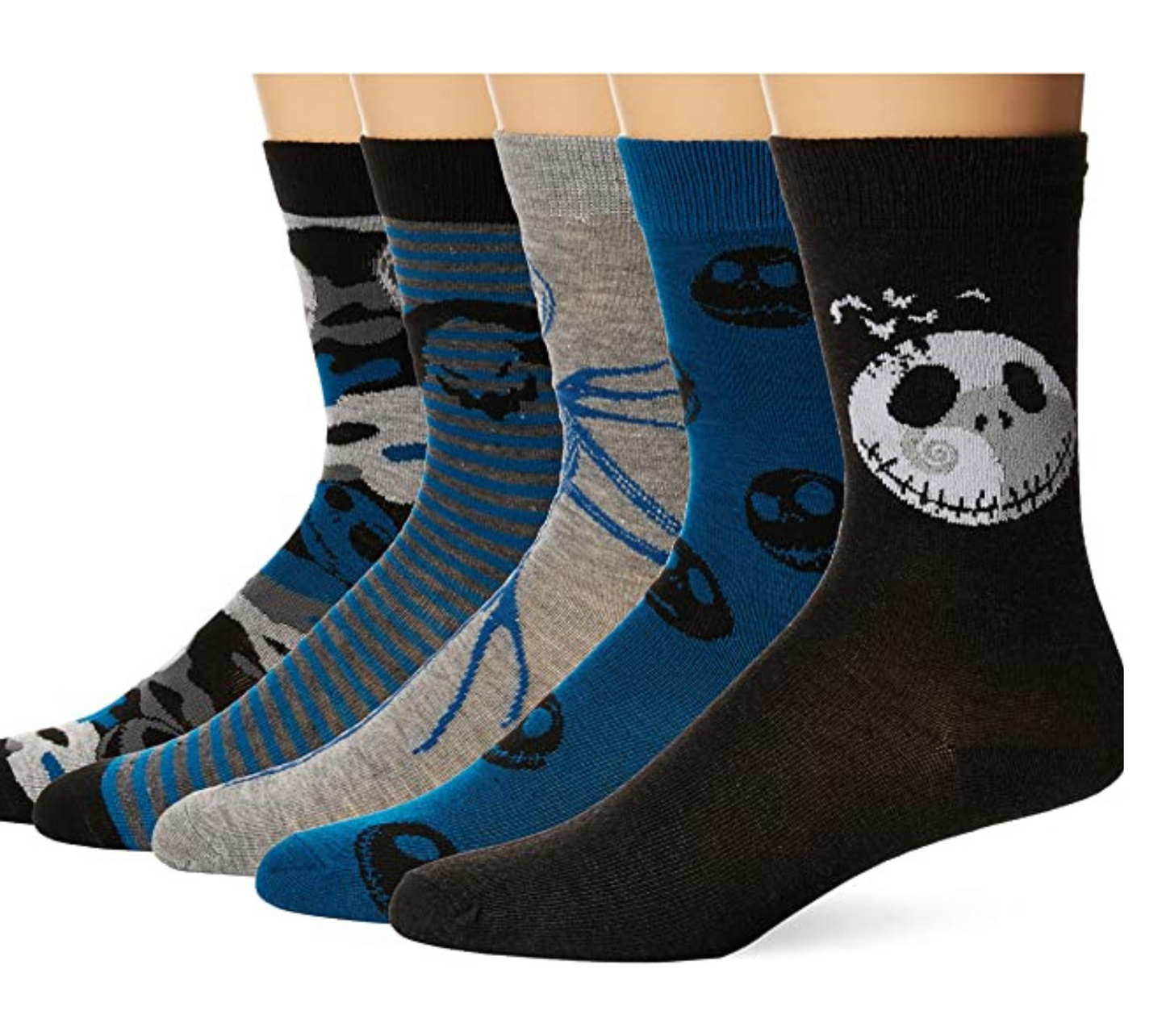 The Nightmare Before Christmas Jack Skellington Blue Crew Socks For Men